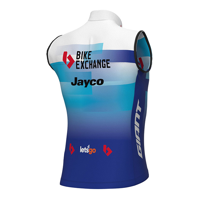 2022 Windweste Bike Exchange Blau Trikot Kurzarm und Tragerhose